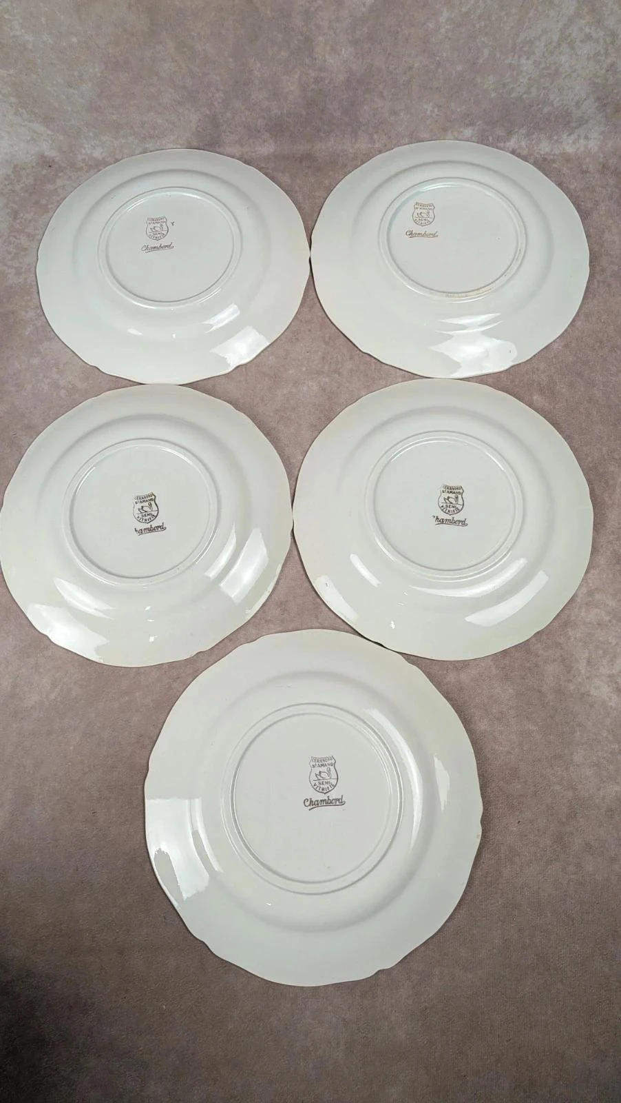 Lot of 5 old Seranord Saint-amand dinner plates – Chambord model – photo 8